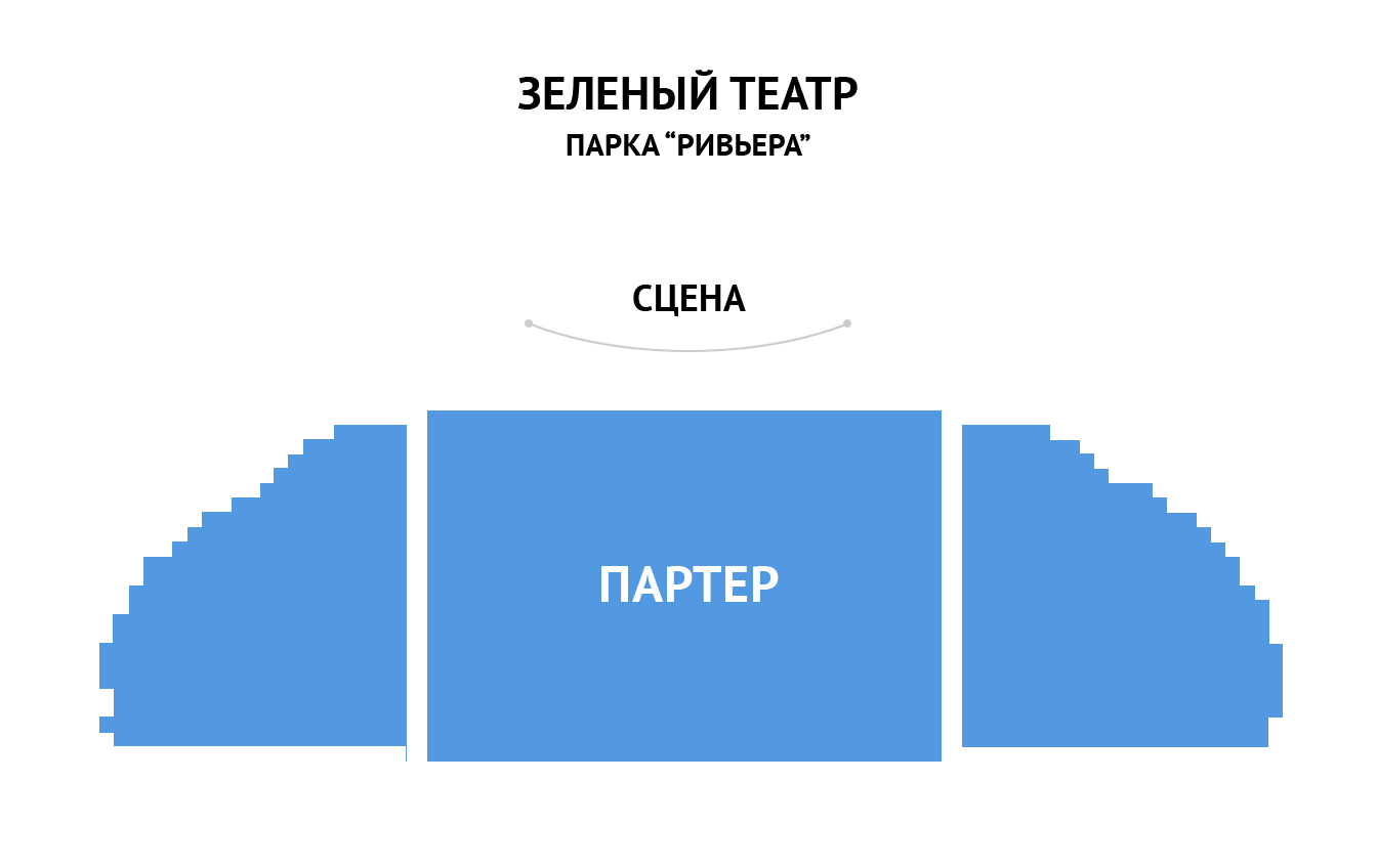 Зеленый театр парк горького схема зала на концерт